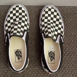 slip on checkered vans!